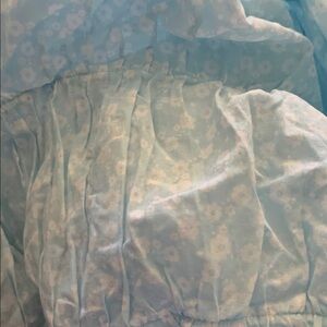 Pottery Barn Kids Light Blue Floral twin duvet